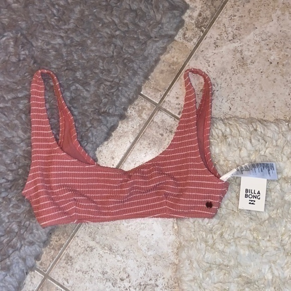 Billabong || NWT Summer High Bralette {Pink & White} - Picture 1 of 5